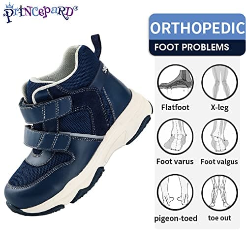 Orthopedic Shoe for Kids and Toddlers,Corrective Sneakers with Ankle and Arch Support for Boys and Girls'Flat Feet and Tiptoe Walking,Anti-Slip Sole Blue