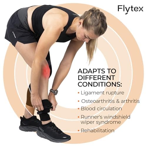 FLYTEX – Knee Compression Sleeves – Pain & Injury Relief for Knees – Osteoarthritis, Meniscus Tear, Cruciate Ligament, IT Band Syndrome – Ideal for Running, Hiking, Cycling, Fitness, Basketball (Black, XL)