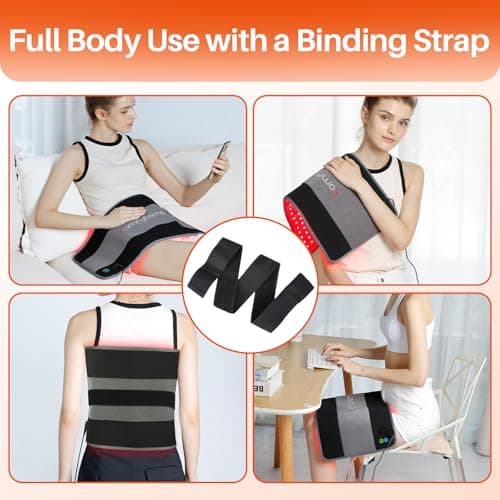 Comfytemp 24’’ x 12’’ Red Light Therapy Pad for Body, FSA Eligible HSA Wearable Near Infrared Light Wrap, 660nm & 850nm Light Pad for Back Joint Muscle, Gifts for Mom Women Men