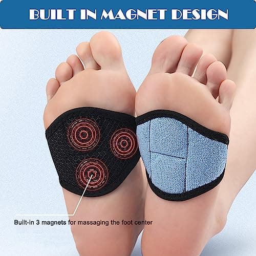 Arch Support Pads, Magnetic Arch Support Cushioned Compression Sleeves , Soft Orthotic Foot Arch Support Brace, Plantar Fasciitis Relief Bands for Women Men Pain Relief & Sore, Flat Feet, Heel Spurs