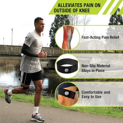 Pro-Tec Athletics IT Band Compression Wrap, IT Band Knee Brace, Knee Strain, Knee and Outside of Knee Support, Iliotibial Band Syndrome, Adjustable, Men & Women, Easy to Use, Size Small-Large