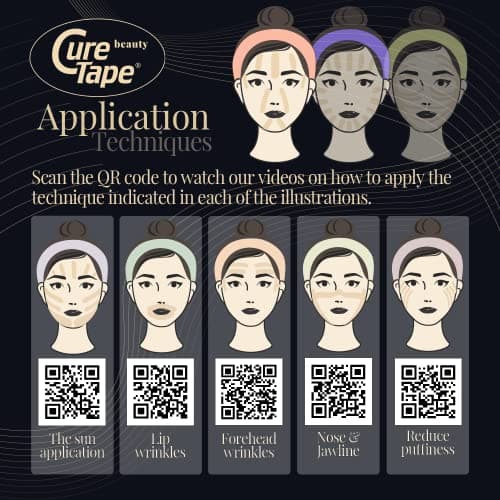 CureTape Beauty Kinesiology Tape | Anti-Wrinkle Face Tape | Face Neck Lift Tape for Toning, Firming & Tightening The Skin | Kinesiology Tape for Face and Sensitive Skin | Soft on The Skin (2'' X 16')