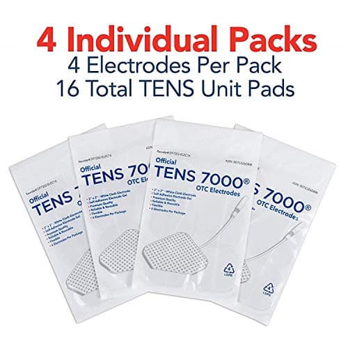 TENS 7000 Official TENS Unit Electrode Pads, 16 Pack - Premium Quality OTC TENS Pads, 2" X 2" - Compatible with Most TENS Machines, Replacement Electrodes Value Pack