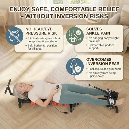 Electric Traction Machine for Neck and Back, Home Spinal Decompression Device for Lower Back Pain Relief, Non-Inversion Design spine stretcher for Safer Daily Use,Lumbar Traction Decompression Table