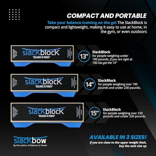 SlackBow SlackBlock Athletic Balance Trainer – Improve Balance, Stability, and Athletic Performance – Condition Your Body and Prevent Injury - Compact and Portable – 13”