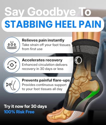 Koprez Plantar Fasciitis Sleeve - Plantar Fasciitis Relief, Plantar Fasciitis Socks, Ankle Compression Sleeve, Ankle Support for Women, Plantar Fasciitis Brace, Ankle Sleeve, Ankle Support Men