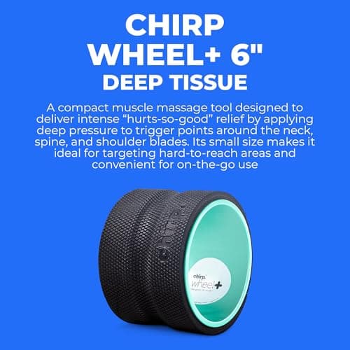 Chirp Wheel Foam Roller - Targeted Back & Neck Pain Relief, Muscle Massage, Trigger Point Therapy, High-Density Foam Tool for Physical Therapy, Stretching & Exercise, 500lbs Capacity, 6 Inch Mint