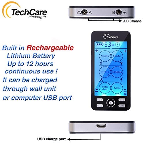 TENS Unit Muscle Stimulator EMS Machine for Pain Relief Dual Channel Electric Pulse Circulation Massager,Rechargeable Therapy Device for Back Neck Sciatica Muscle Recovery
