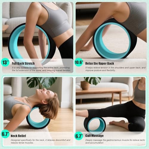 Zomyove 3 Pack Back Roller- Yoga Wheel for Back Pain Reliefn & Stretching, Back Wheel for Deep Tissue Massage, Foam Roller for Physical Therapy & Exercise