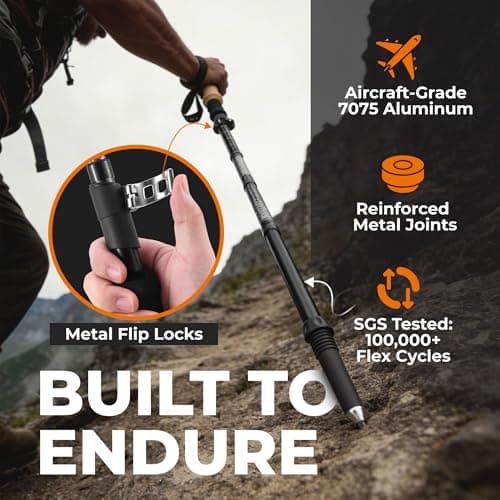 TREKOLOGY Trek-Z Collapsible Hiking & Trekking Poles - Balance Support for Seniors, Women, and Men, 2pc Per Set