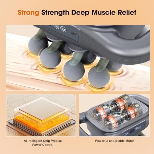 GAXEZO 16 Head Massage Gun Set, Deep Tissue Percussion Massager, 2600mAh Electric Massage Tools with 9 Styles & Levels, Dark Grey