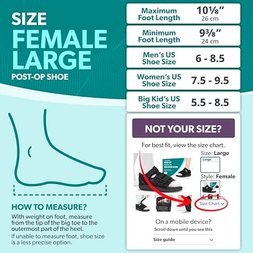 BraceAbility Post Op Shoe - Adjustable Orthopedic Medical Walking Boot for Broken Foot, Broken Toe, Stress Fracture and Injuries, Universal Cast Shoe for Men and Women After Foot Surgery (L - Female)