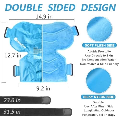 RelaxCoo Shoulder Ice Pack Rotator Cuff Cold Therapy, Reusable Gel Ice Wrap for Shoulder Injuries & Pain Relief, Bursitis, Tendonitis, Swelling, Recovery for Man and Women