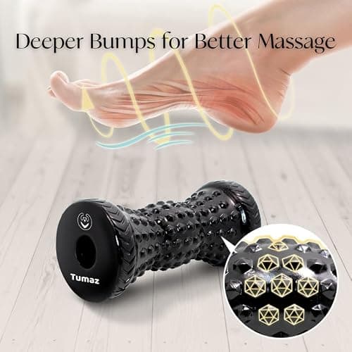 Tumaz Massage Ball & Foot Roller 3-in-1 Set with Spiky Ball, Lacrosse Ball, Massage Roller - Ergonomic Design to Relieve Plantar Fasciitis for Deep and Superficial Muscle Pain