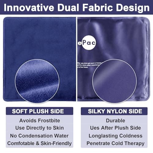 AiricePac Extra Large Gel Flexible Back Ice Packs for Injuries Reusable, 11”x 20” Cold Pack Wrap for Knee Leg Neck Shoulder Hip Back Pain Relief, Cold Compress Therapy for Swelling, Bruises, Surgery