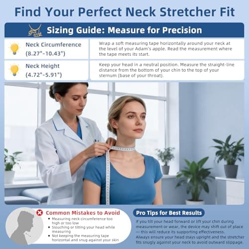 Holniva Neck Stretcher Cervical Traction, Adjustable Cervical Neck Traction Device, Neck Braces for Neck Pain and Support, Ergonomic Design for Home, Office & Travel Use - FSA Eligible/HSA Eligible