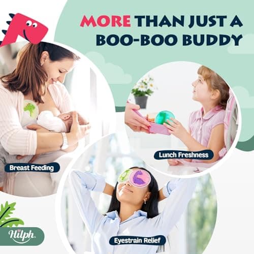 Hilph Kids Ice Packs for Boo Boos - FSA Eligible HSA, 3 Pack Gel Ice Packs for Toddlers & Children Injuries Reusable, Soft Small Hot & Cold Pack for Bumps, Bruises, Fever, Get Well Gifts