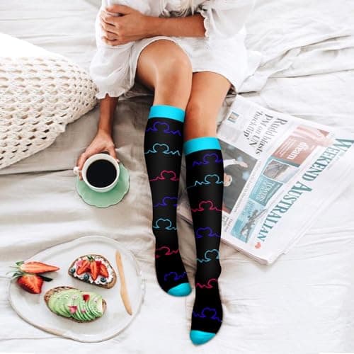 Bluemaple 6 Pack Copper Compression Socks for Women and Men Circulation-Best Support for Medical, Running,Nursing,Athletic