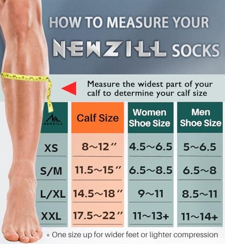 NEWZILL Medical Compression Socks for Women & Men, 20-30 mmHg Knee-High Support for Circulation, All-Day Comfort for Work Travel Running Cycling and Fitness (3-Pairs, Black/White/Gray, L/XL)