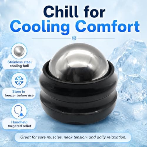 Flyfan Cold Massage Roller Ball - Mothers Day Gifts fo,Men Women Teens Boys Gifts，Stays Cold for 6 Hours,Sports Fitness Relaxations Gift,Rapidly Relieve Muscle Pain and Tension