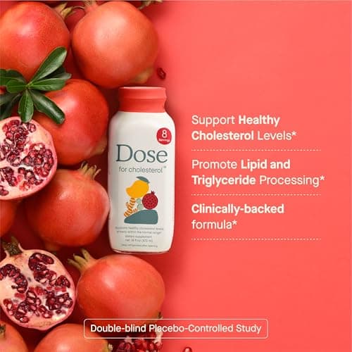 DOSE for Cholesterol Supplements Maintain Healthy Cholesterol Levels and Supports Cardiovascular Health Gluten-Free Vegan Zero Sugar, 16oz Bottle, 3 Pack (3 Week Supply)