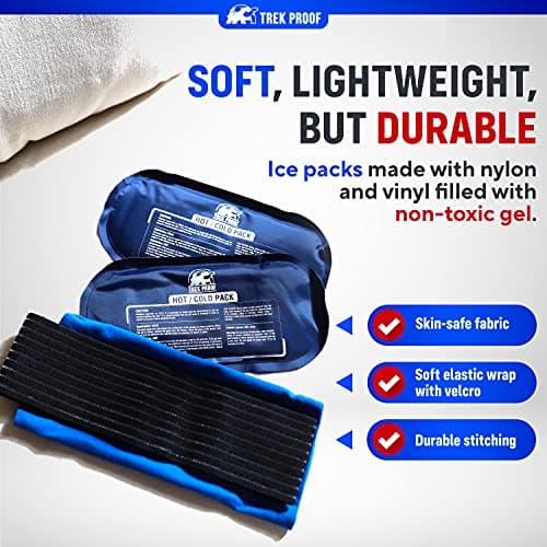 Ice Packs for Injuries Reusable (3-Piece Set) – Hot and Cold Ice Pack Therapy Gel Wrap Support – Supports Recovery, Joint and Muscle Pain – Knees, Back & More (3 Piece Set - Classic)
