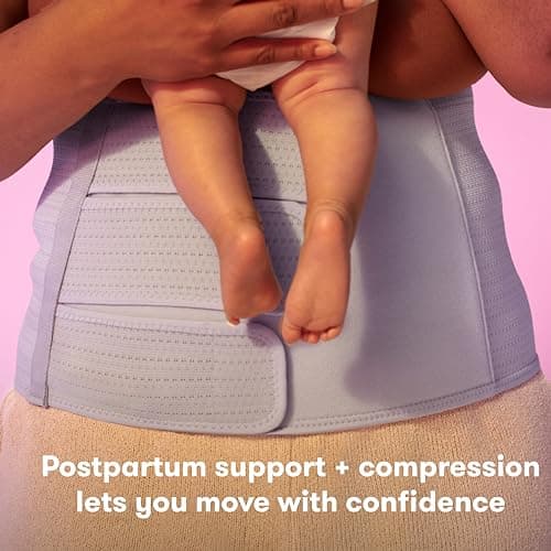 Frida Mom Belly Binder, Postpartum Essentials for Natural and C-Section Recovery, Adjustable Compression Wrap, After Birth Brace, Abdominal Band, 9" High