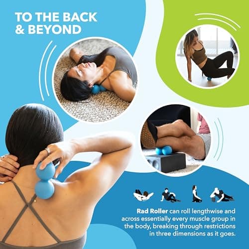 RAD Original Peanut Massage Ball – Medium Density Yoga Deep Tissue Roller Ball – Myofascial Release for Back, Neck, Feet, Psoas & Spine – Suboccipital & Thoracic Trigger Point Therapy