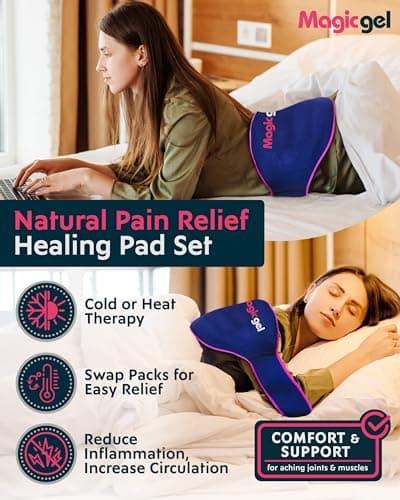 Magic Gel Ice Pack for Back Pain Relief | 2 Pack Reusable Lower Back Wrap for Hot or Cold Therapy | Relief for Lower Lumbar, Sciatic Nerve, Herniated or Degenerative Disc, Coccyx, Tailbone Pain