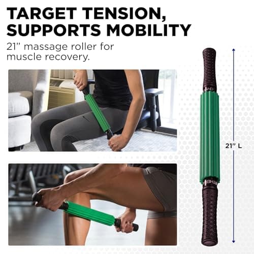 Theraband 13076 Muscle Roller Stick for Self-Myofascial Release, Deep Tissue Massage Rolling Pin, Trigger Point Release and Muscle Soreness, Old Version, One Size