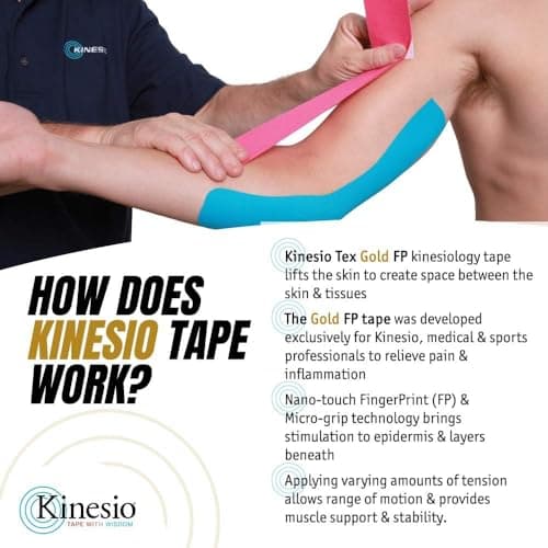 Kinesio Taping - Elastic Therapeutic Athletic Tape Tex Gold FP - Beige – 2 in. x 16.4 ft