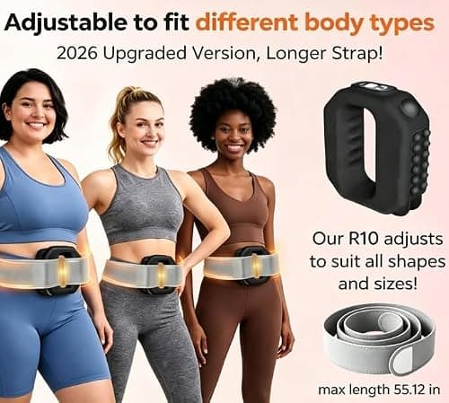 AddWin R10 Fascia Ring Massager, Multifunctional Full-Body Massage Gun, Hands-Free Electric Massager, Ergonomic Design with Waist Belt, Adjustable Massage Modes, 3 Modes & 6 Intensities