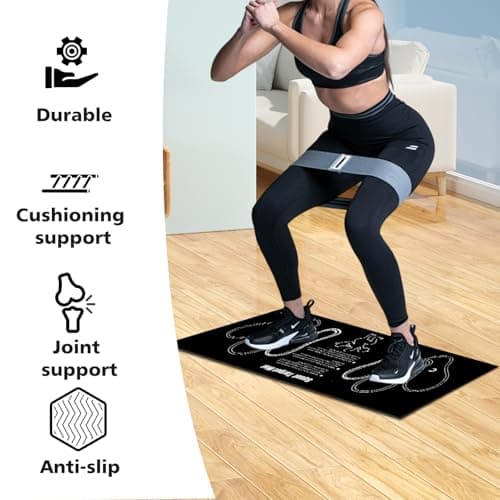 Squat Mat With Foot Position - Anti Slip Training Mat, Perfect for Leg and Abdominal Exercises. Squat Pads Can Activate Muscles and Prevent Sports Injuries,Lightweight and Portable.