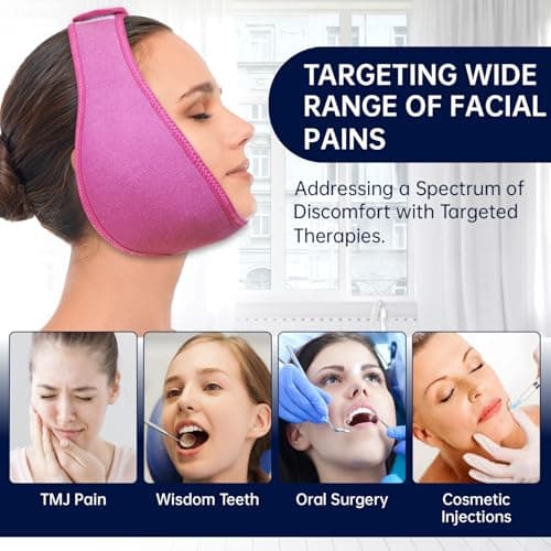 Wisdom Teeth Ice Pack Head Wrap Jaw Face Ice Pack with 4 Gel Packs for Wisdom Teeth Removal Extraction Toothache Pain Relief Facial Face Oral Surgery TMJ Tonsillectomy Recovery Cosmetic Procedure Gift
