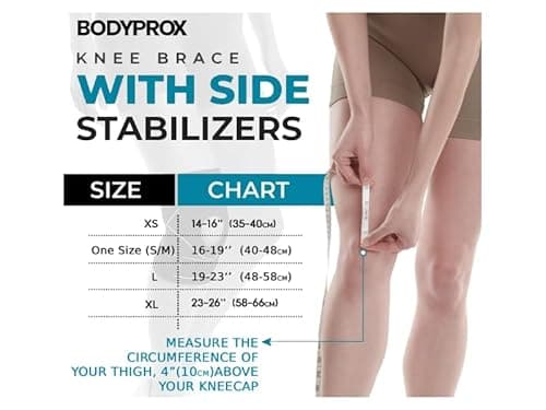 Bodyprox Knee Brace with Side Stabilizers & Patella Gel Pads for Knee Support