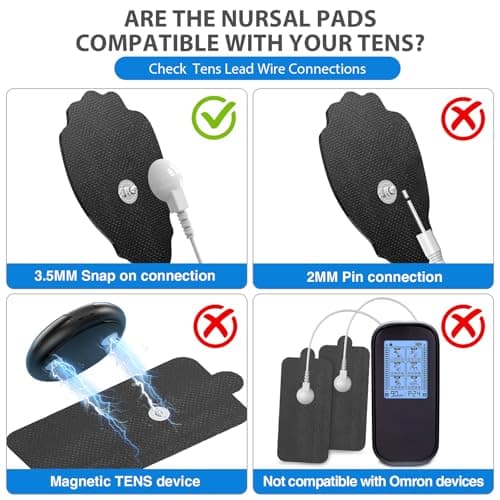 TENS Unit Electrode Pads NURSAL 20 Pack 3.5mm Snap EMS Replacement Pads for Electrotherapy Reuse More Than 30 Times, Compatible with MEDVICE,Belifu TENS Machine