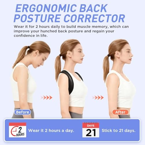 Asahaye Posture Corrector for Women and Men, Adjustable Back Brace Posture Corrector for Upper & Mid Spine Support, Breathable Back Brace for Improving Neck, Shoulder and Back Posture Pain Relief