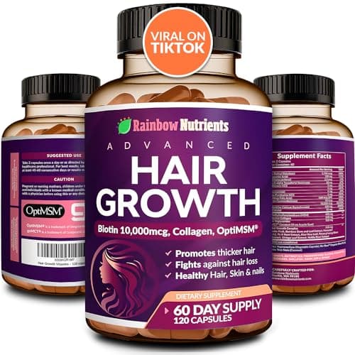 Hair Growth Vitamins for Women Review: Rainbow Nutrients Biotin 10,000mcg Formula Tested