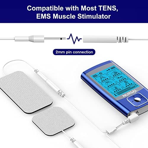 TENS Unit Replacement Pads, NURSAL Reusable TENS Electrode Pads 2x2 20pcs with Upgraded Self-Stick Performance for Electrotherapy, Compatible with AUVON TENS, TENS 7000