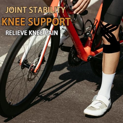 IEADEN Precut Kinesiology Tape for Knees, 10 Pcs, Upgraded, Knee Support & Stability, Knee Pain Relief Athletic Tape - Waterproof & Elastic, Breathable Hypoallergenic Latex-Free Tape, Black