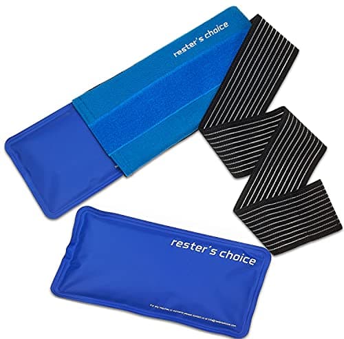 2 Soft Gel Ice Packs for Injuries Reusable with Extra Comfy Adjustable Cold Pack Wrap, Flexible Hot and Cold Compress