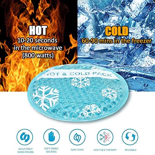 OLESILK Small Hot Cold 6 Packs, Reusable Round Gel Beads Ice Pack with Cloth Backing, Hot and Cold Therapy for Breastfeed Injury, Kids Pain Relief, Headache, Tired Eyes, Wisdom Teeth, Sinus Relief