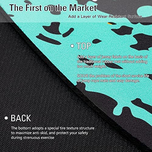 Cheete Jump Rope Mat Large Rubber Exercise Mat Rope Skipping Workout Mats for Home Gym Flooring Non-Slip Oval Design for Floor & Rope Protection VR mat