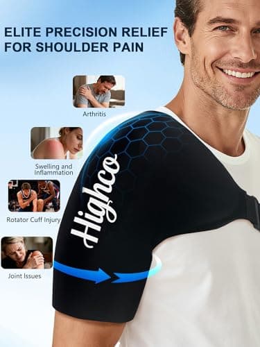 Shoulder Ice Pack Wrap for Rotator Cuff and Arm,Reusable Compression Cold Brace for Pain Relief & Muscle Relaxation,Tendonitis,Swelling,Discomfort After Surgery,Hot &Cold Therapy Ice Pack for Shoulder (XLarge-Black)