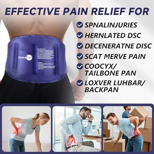AiricePac Large Ice Pack for Injuries Reusable Gel for Lower Back, Cold Packs Wrap for Shoulder, Knee, Elbow, Hip, Leg, Soft Cold Compress,16 × 9"