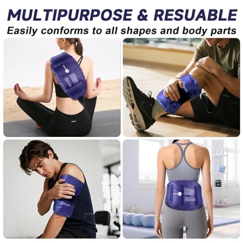 AiricePac Large Ice Pack for Injuries Reusable Gel for Lower Back, Cold Packs Wrap for Shoulder, Knee, Elbow, Hip, Leg, Soft Cold Compress,16 × 9"